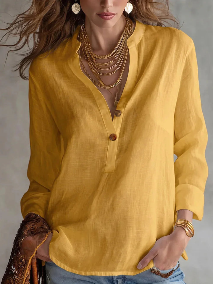 Krista Breathable Linen Blend Blouse