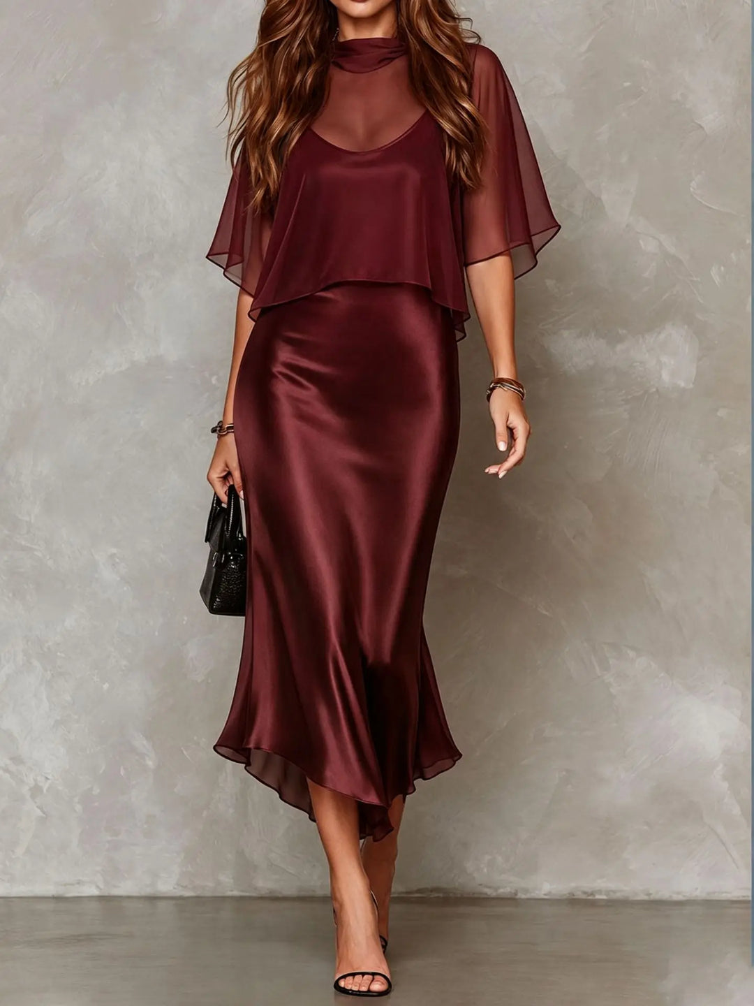 Jaliyah Satin Midi Dress Set