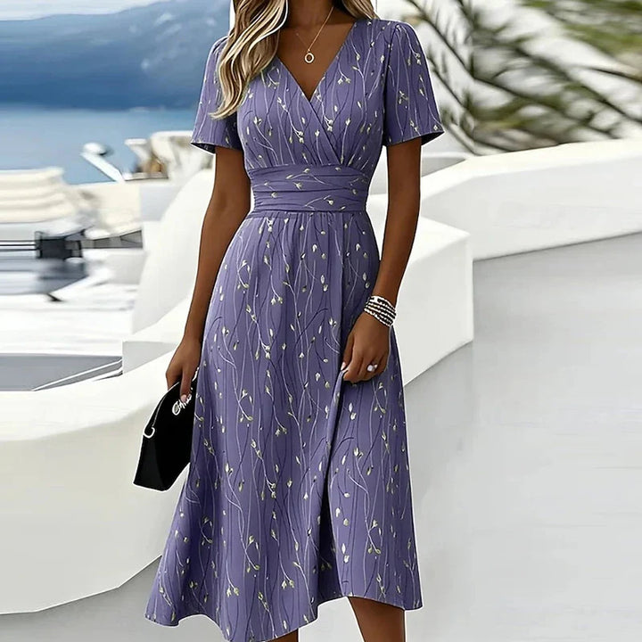 Ariella Printed A Line Midi Dress
