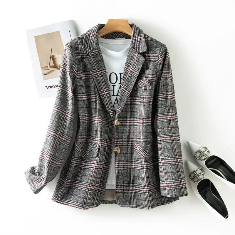 Juliette Plaid Tailored Blazer