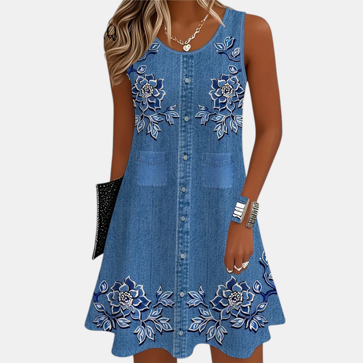 Angela Floral Print A-Line Mini Dress