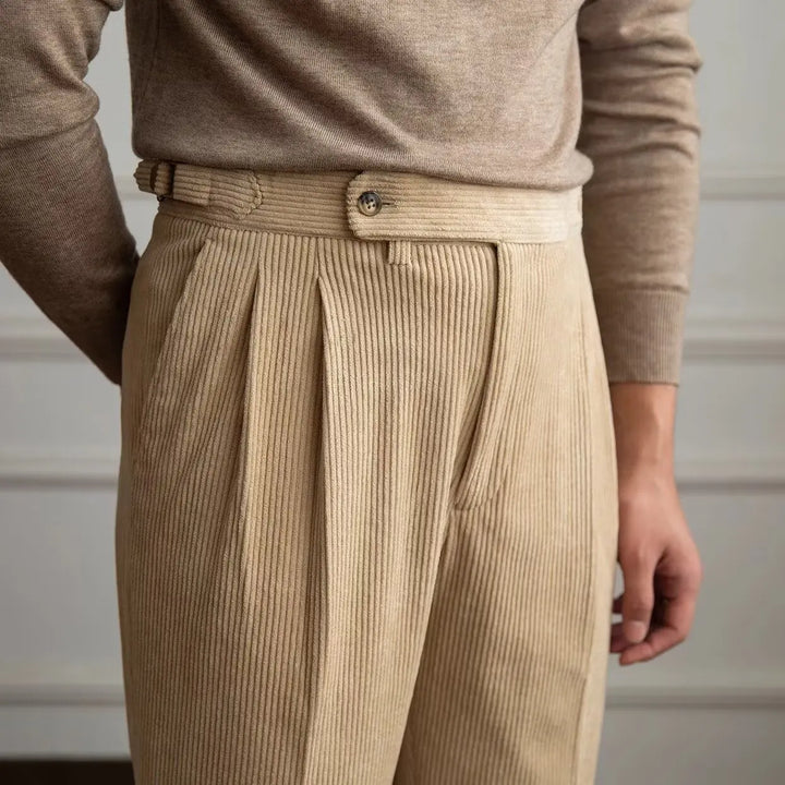 Alaric Pleated Corduroy Trousers