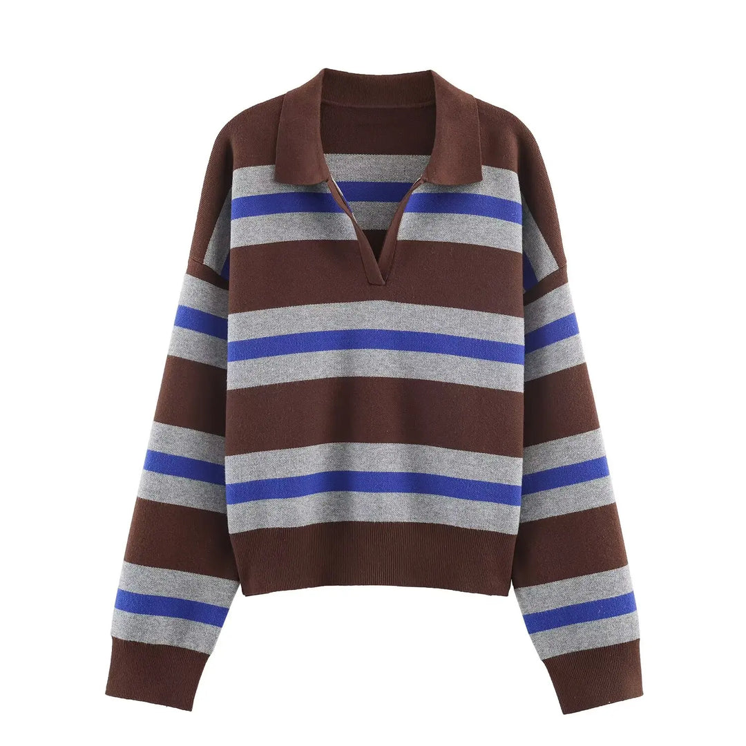 Theodora Johnny Collar Polo Sweater
