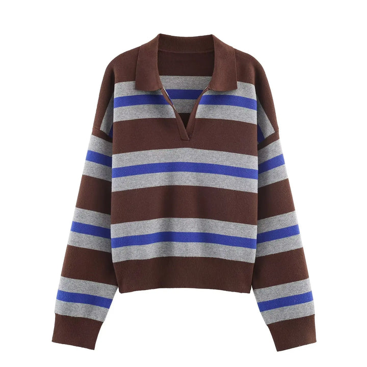 Theodora Johnny Collar Polo Sweater