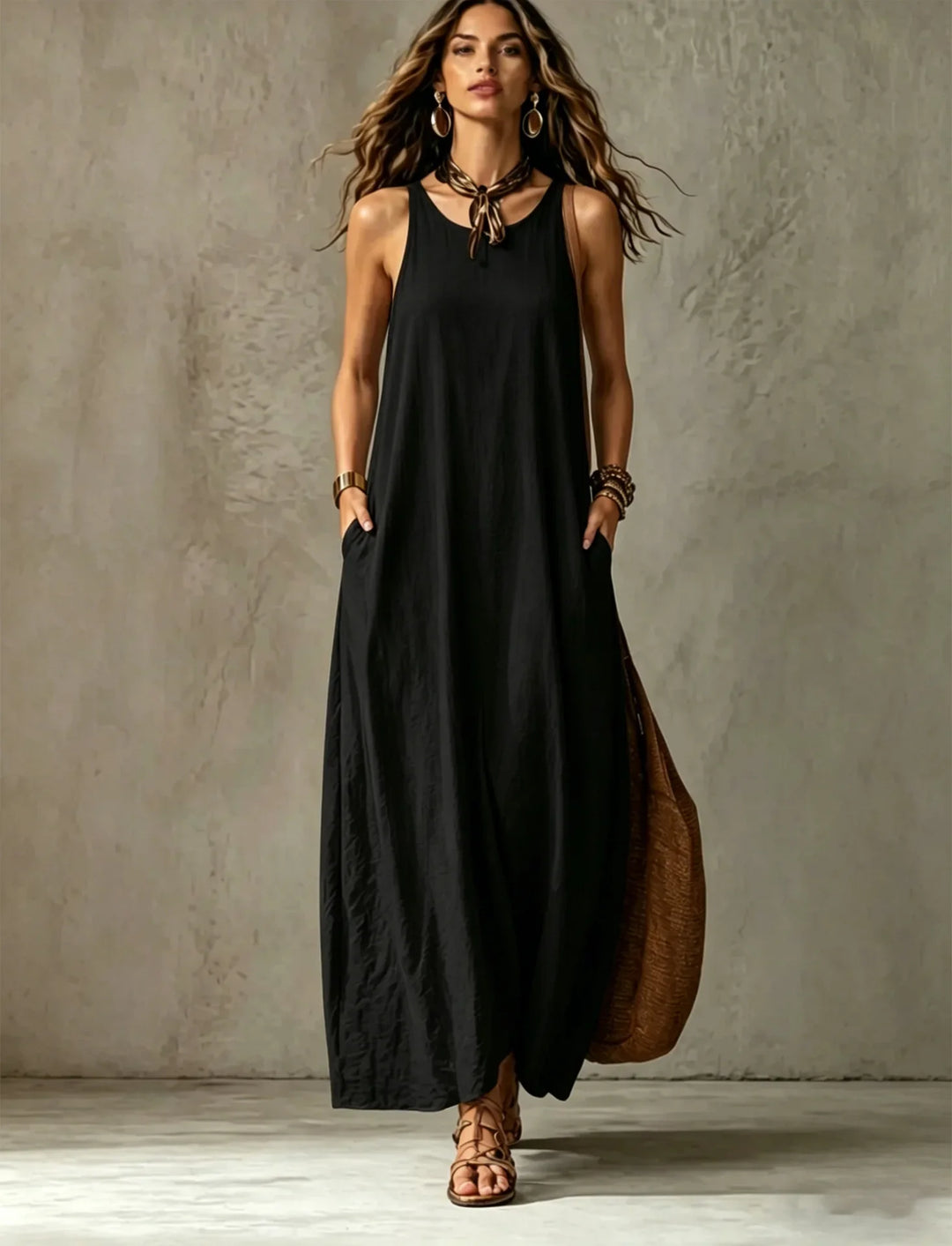 Yasmin Pocket Linen Maxi Dress