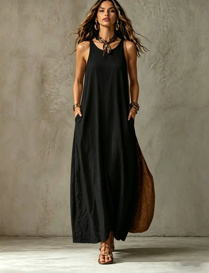 Yasmin Pocket Linen Maxi Dress