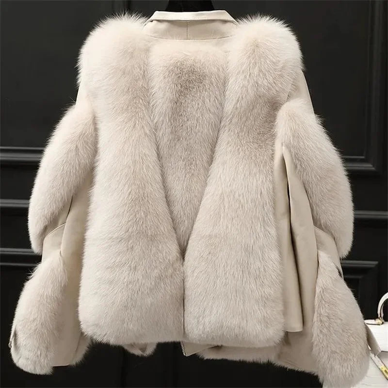 Colette Faux Fur Moto Jacket