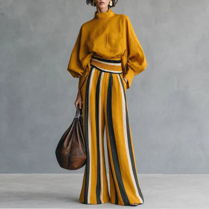 Laureen Relaxed Striped Pant Set