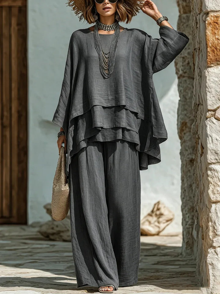 Marie Layered Wide Leg Pants Set