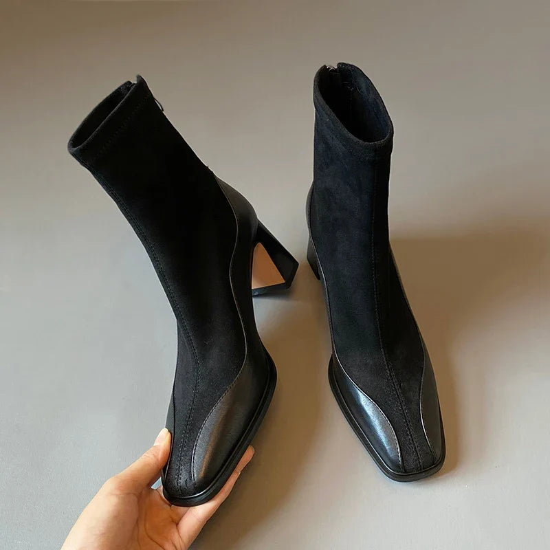 Petronella Square Toe Boots