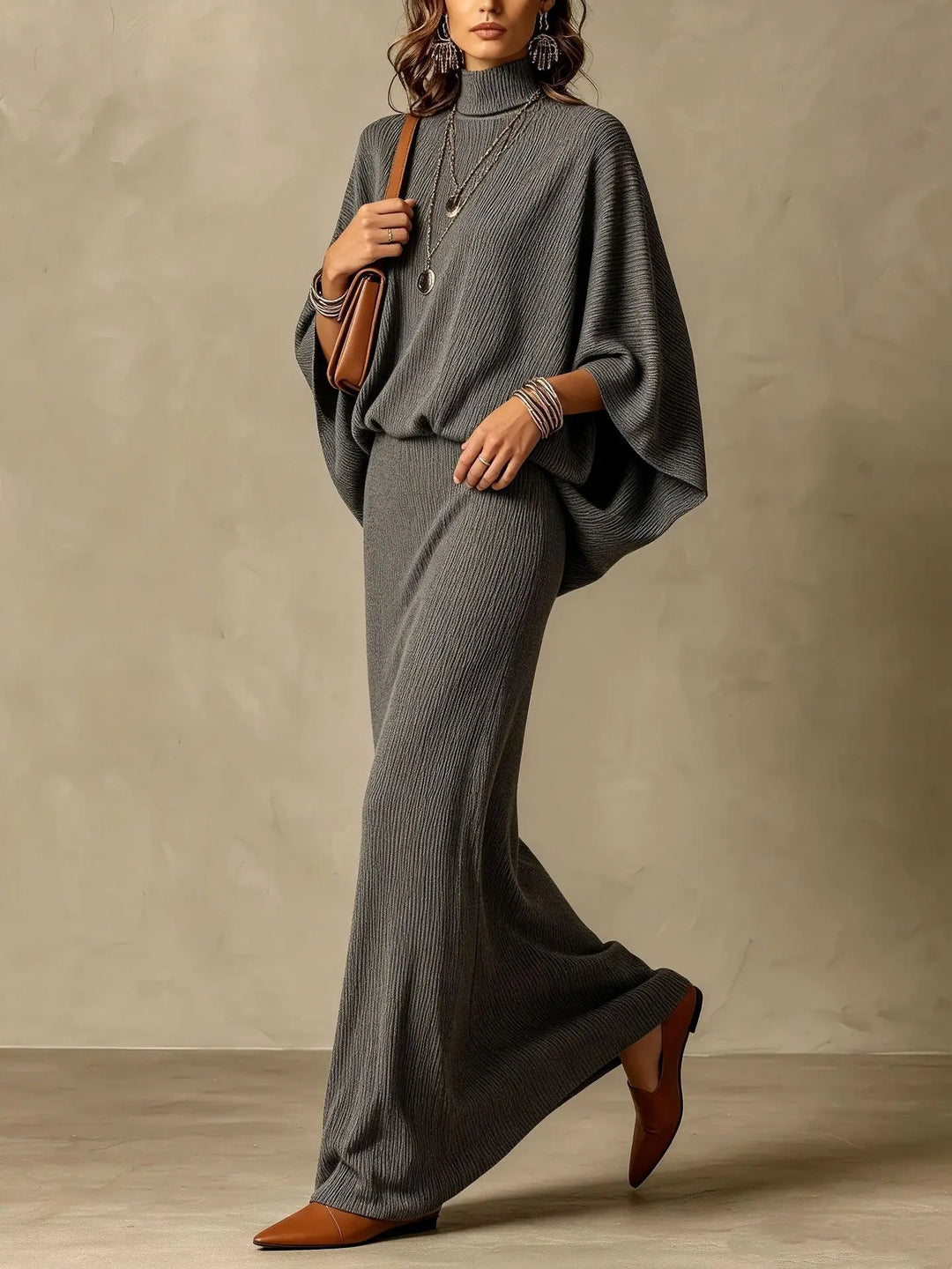 Ines Ribbed Knit Skirt Set