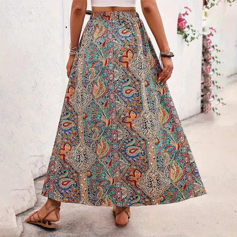 Lilly Bohemian Floral Maxi Skirt