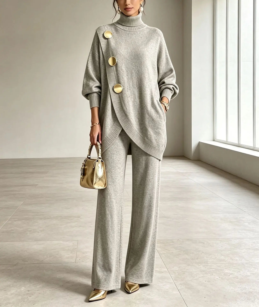 Solene Wrap Front Sweater Set
