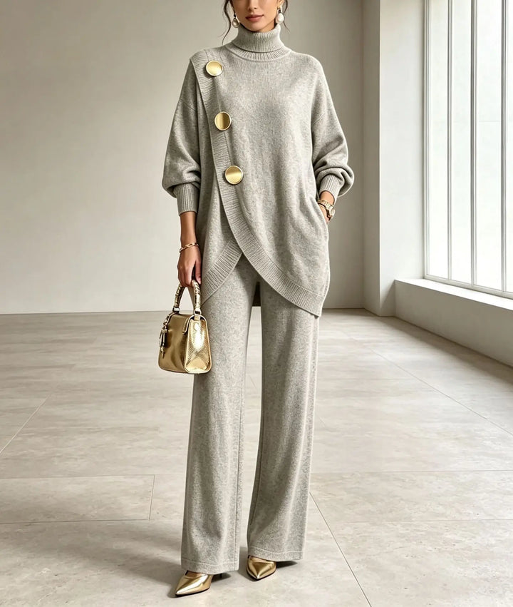 Solene Wrap Front Sweater Set
