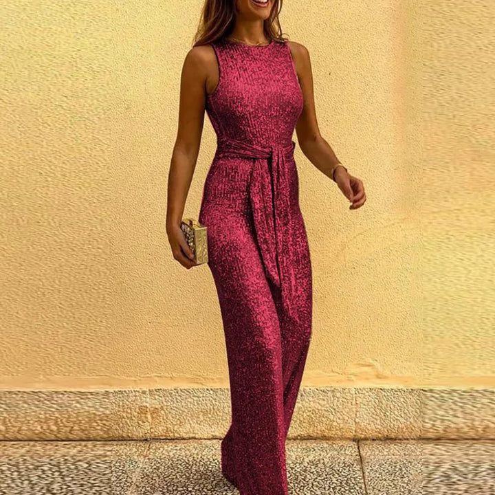 Odette Front Tie Sequin Jumpsuit