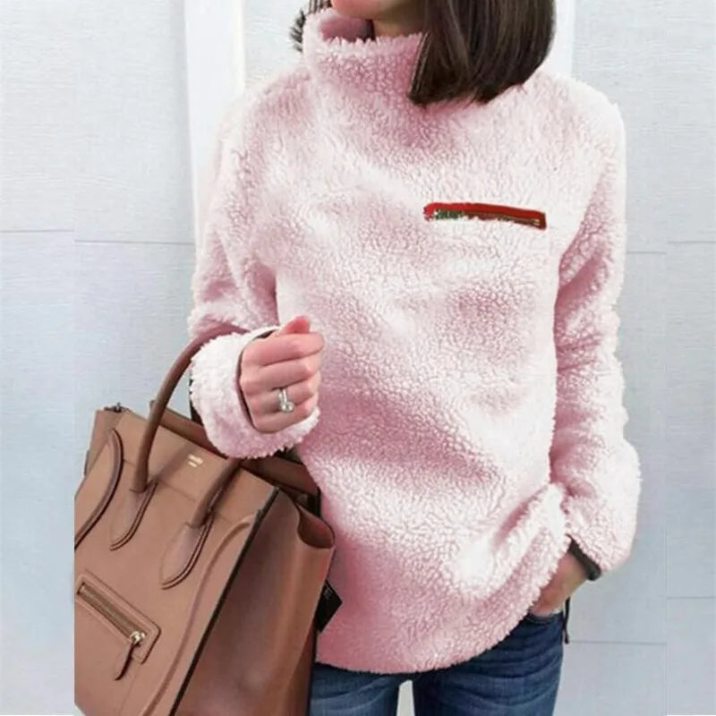 Marielys Sherpa Turtleneck Top