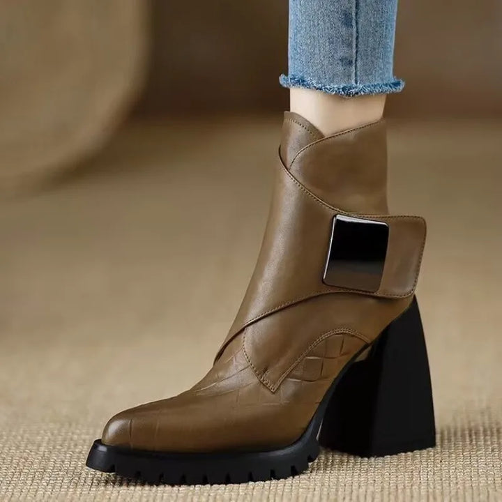 Gaia Buckle Strap Ankle Boots