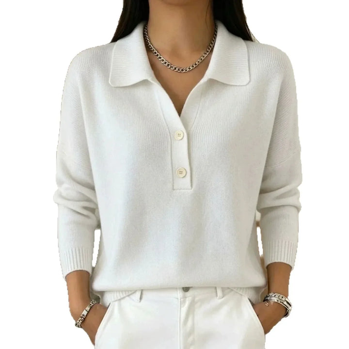 Sylvie Button Placket Polo Sweater