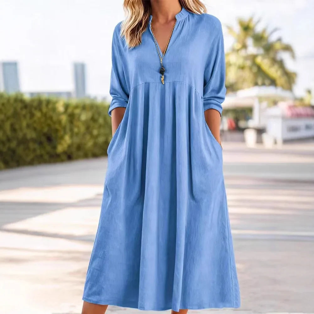 Zaria Vintage Linen Mini Dress