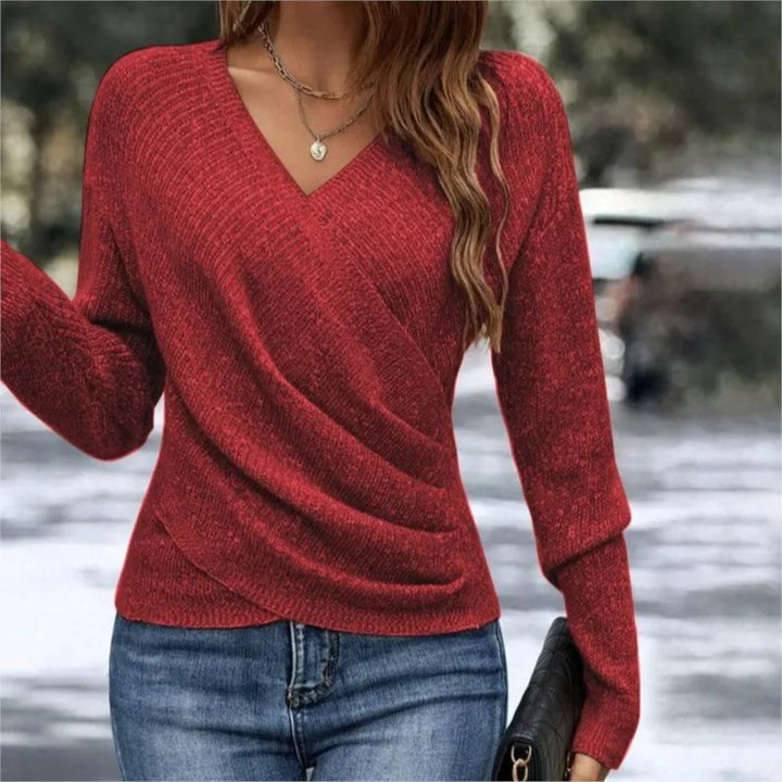 Briony Crossover V-Neck Sweater