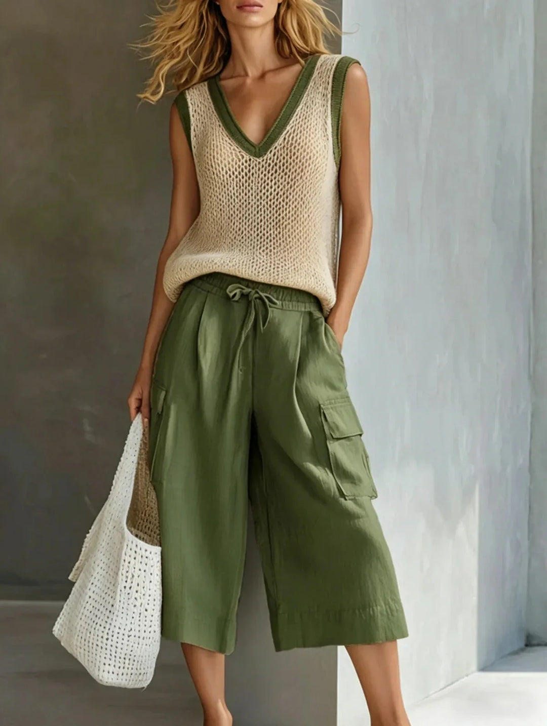 Natacha Knit Vest Casual Shorts Set