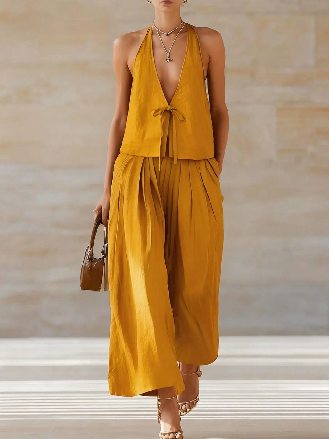 Tovian Airy Comfort Front Tie Matching Set