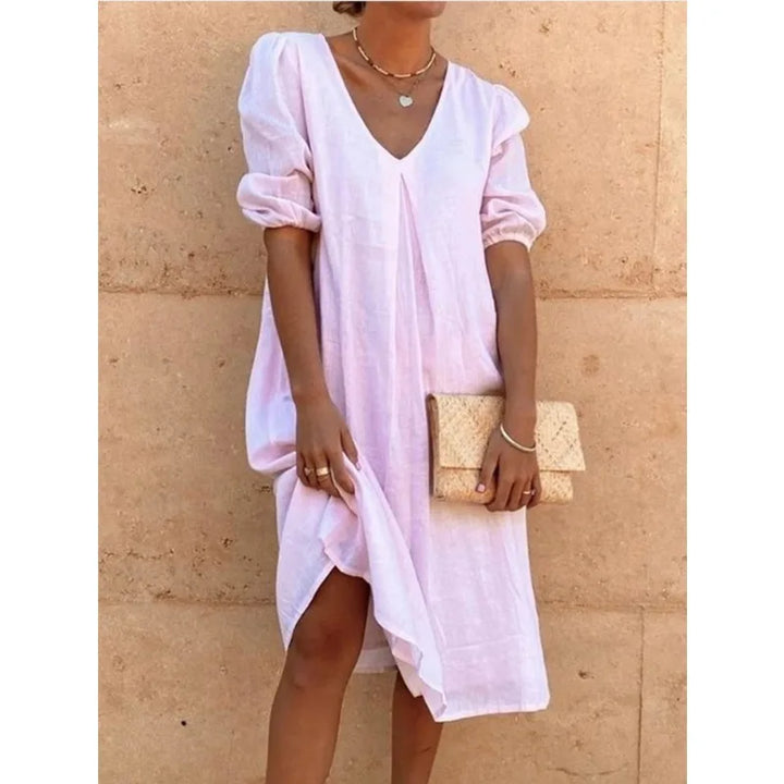 Zelda Puff Sleeve Midi Dress