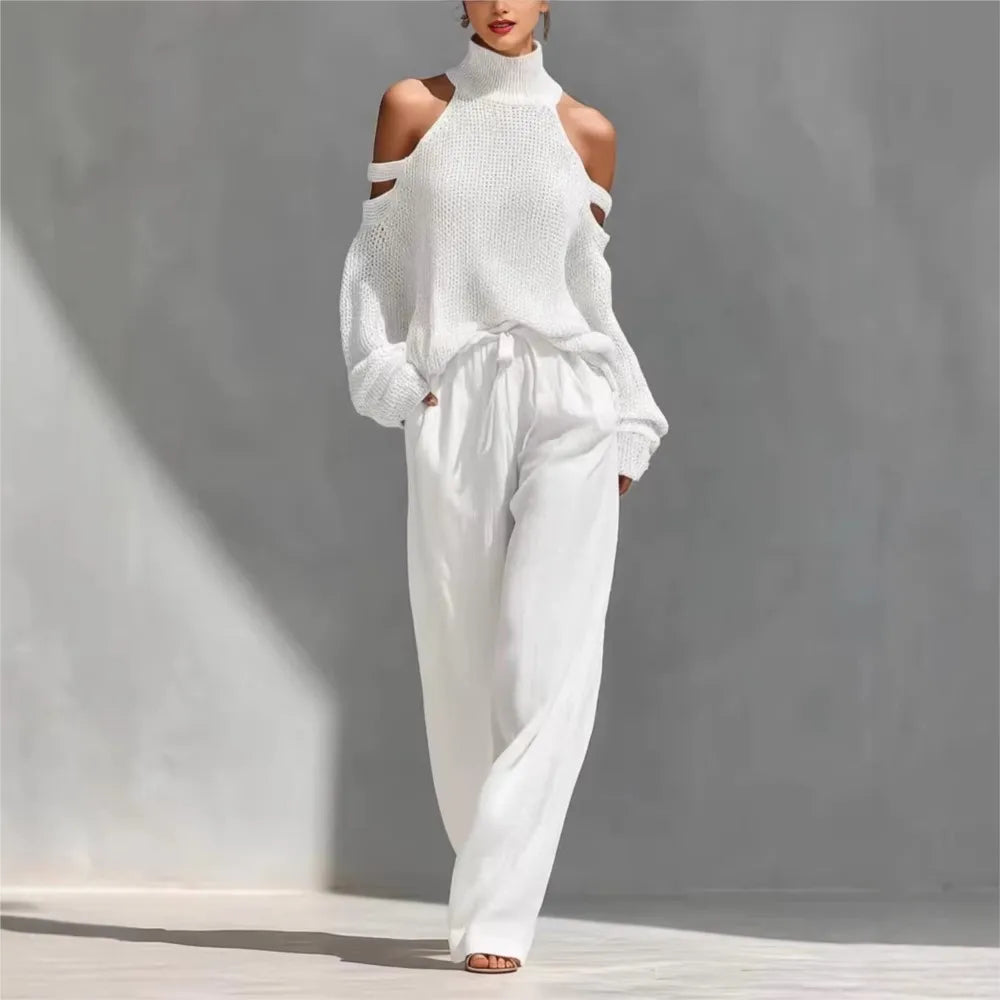 Simone Cutout Shoulder Sweater Set