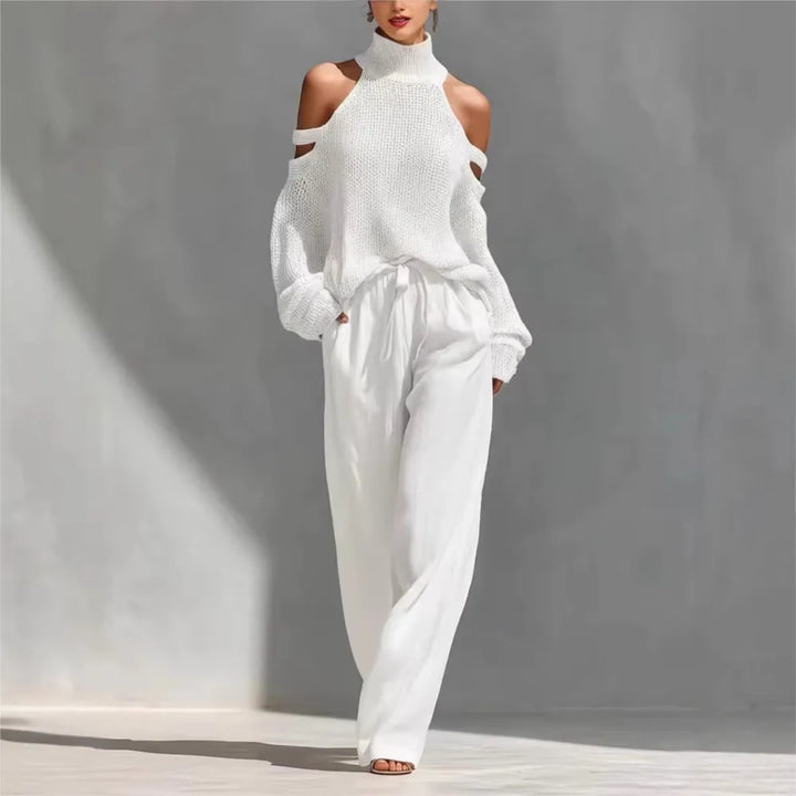 Simone Cutout Shoulder Sweater Set