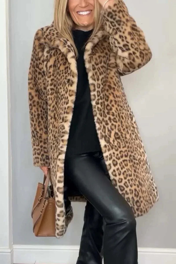 Adair Turn Down Leopard Coat