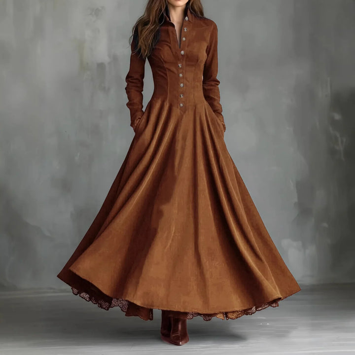 Celina Faux Suede Maxi Dress