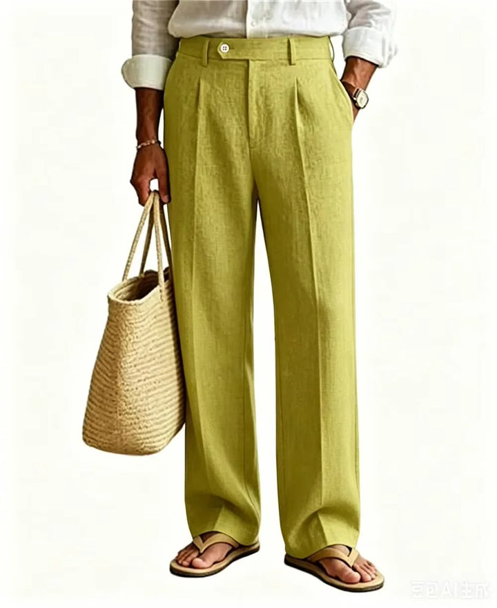 Mason Straight Leg Linen Trousers
