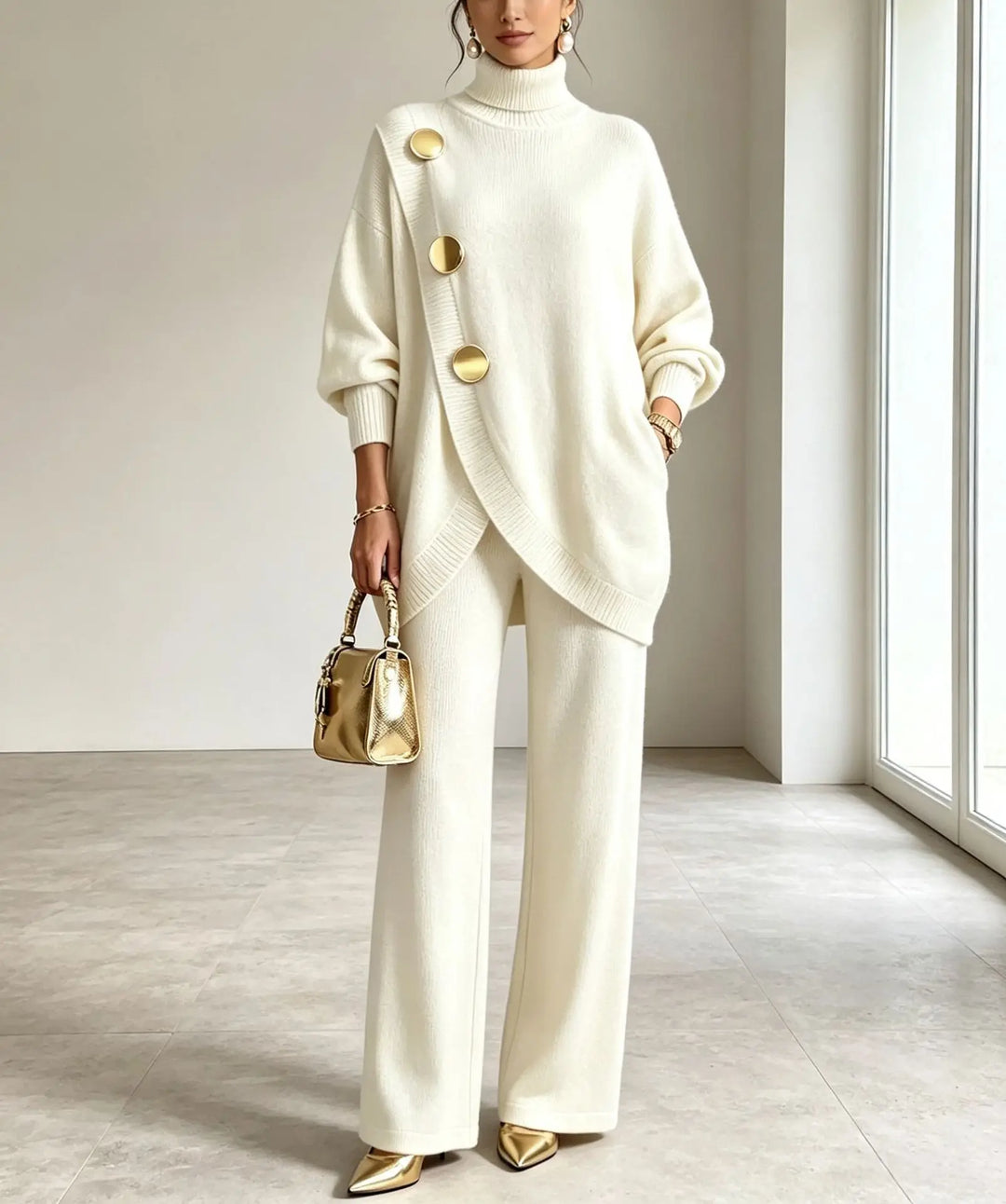Solene Wrap Front Sweater Set