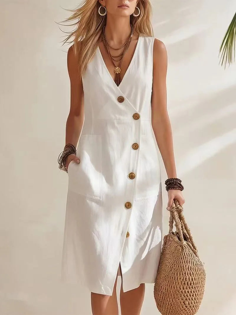 Tessa Casual Pocket Midi Dress