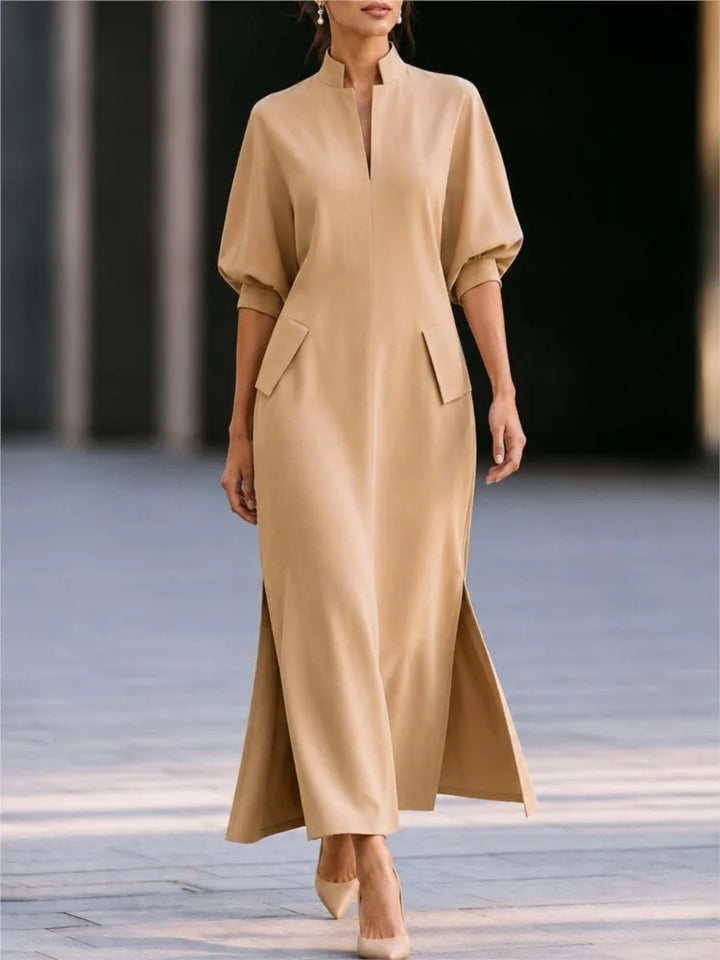 Dania Stand Collar Maxi Dress
