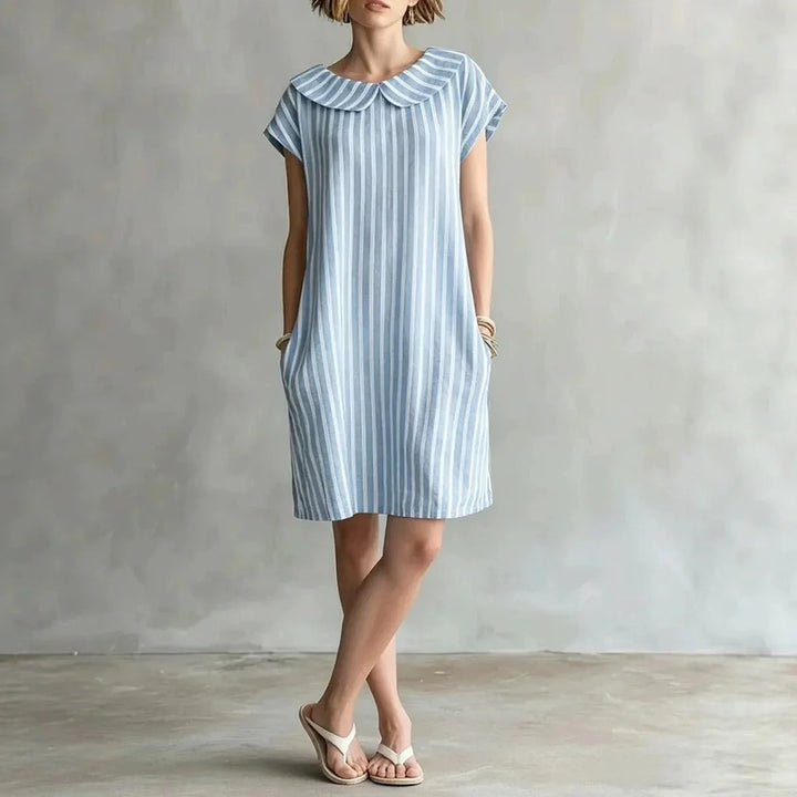 Minerva Striped Casual Shift Mini Dress