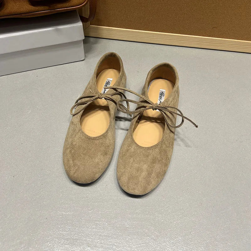 Nerida Suede Butterfly Knot Flats