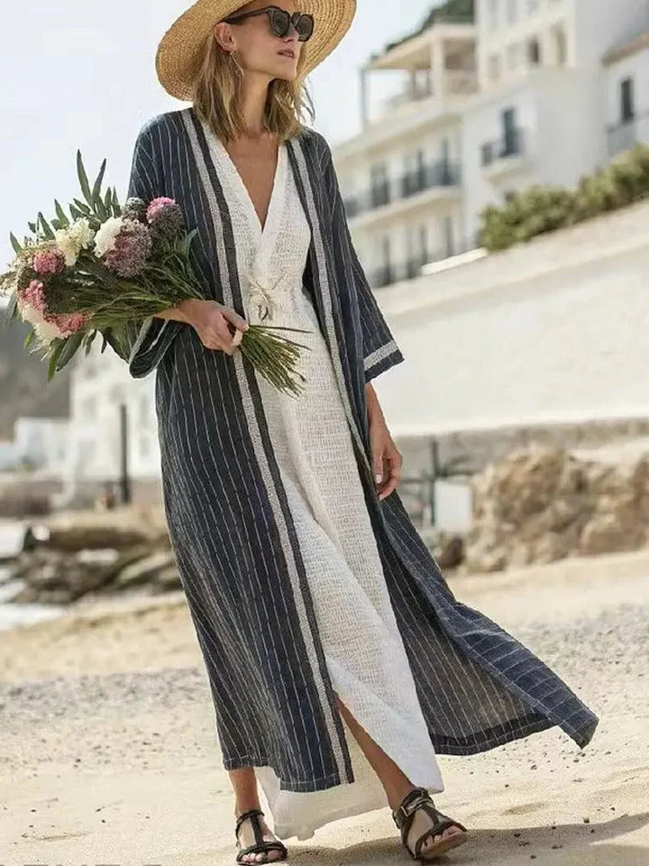 Naomi Striped Longline Cardigan Set