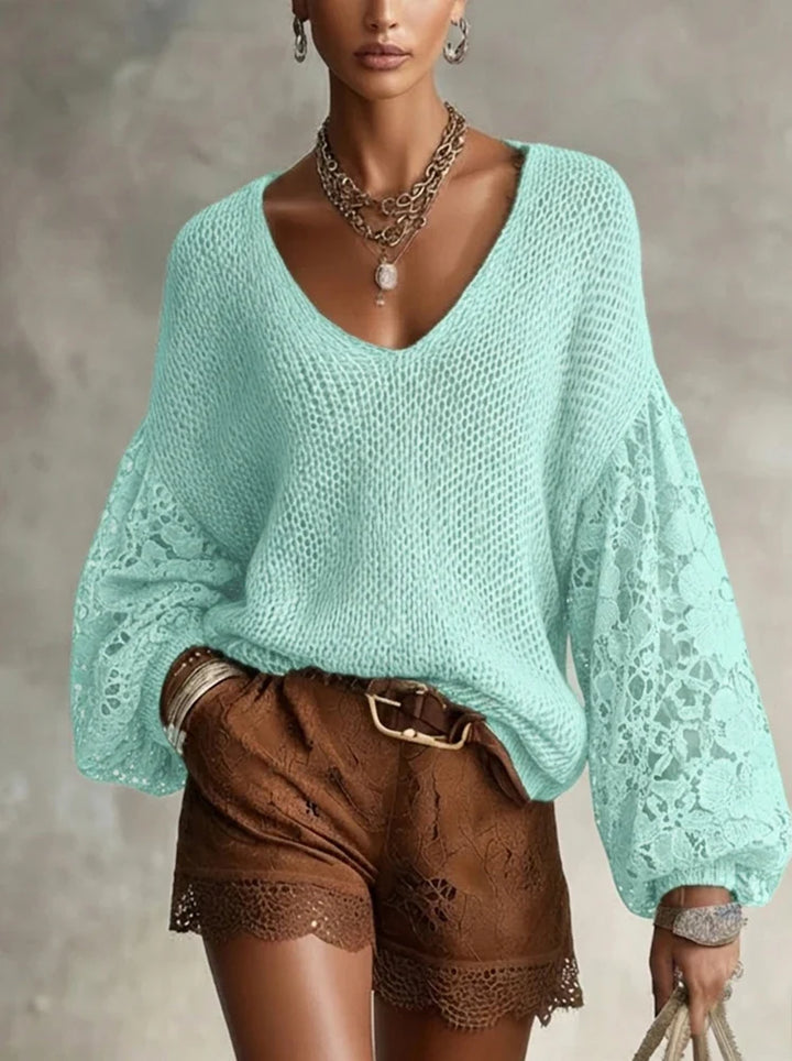 Katie Lace V Neck Sweater