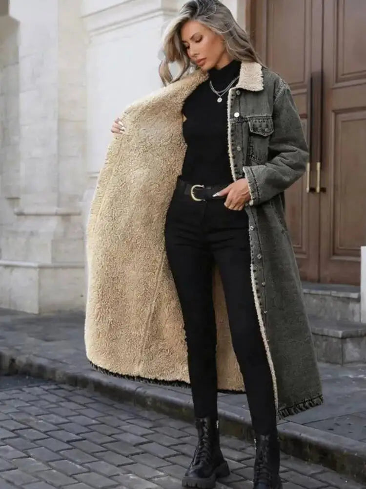 Guinevra Fleece Lined Denim Coat