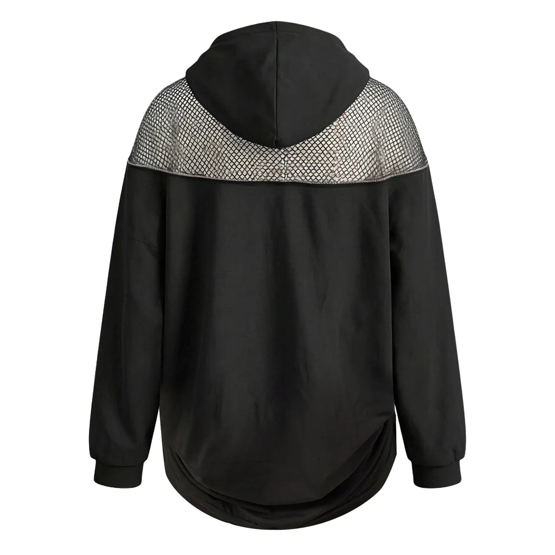 Amrita Fishnet Panel Hoodie