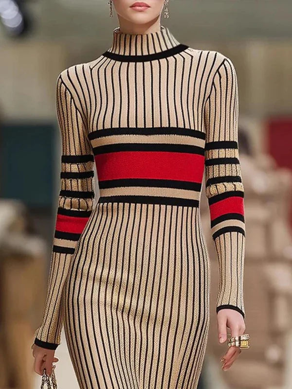 Rosalie Ribbed Knit Sweater Dress