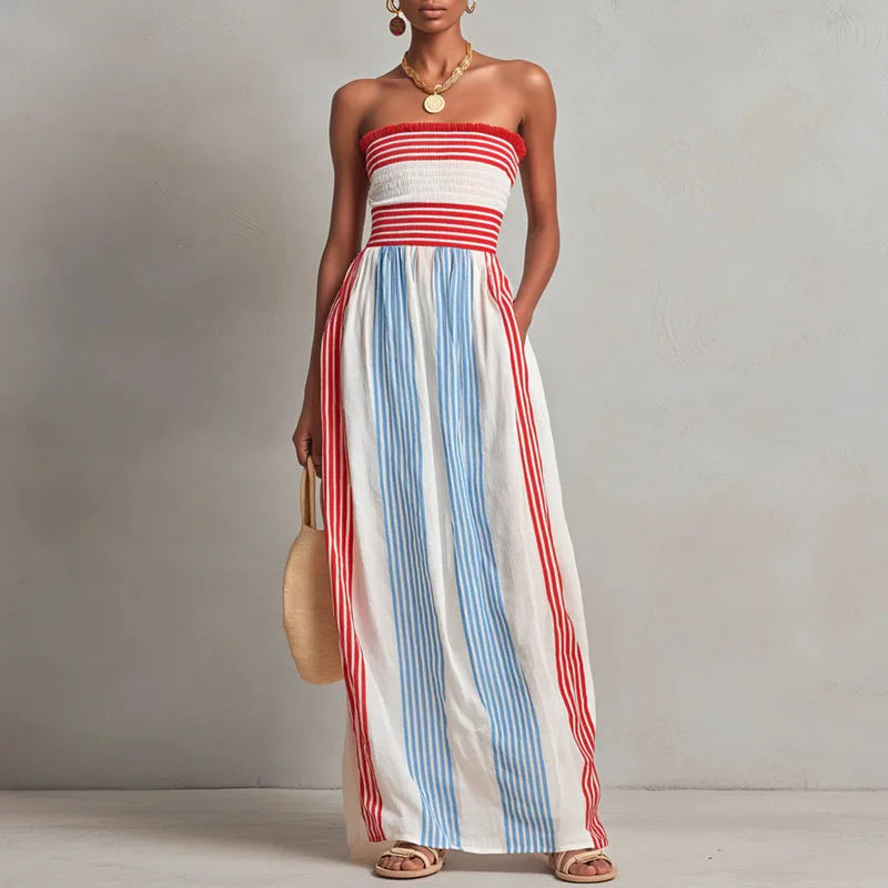 Carley Striped Summer Maxi Dress