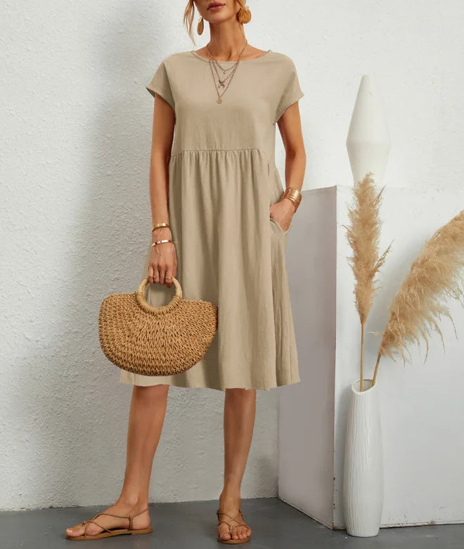 Delaney Linen Pocket Midi Dress