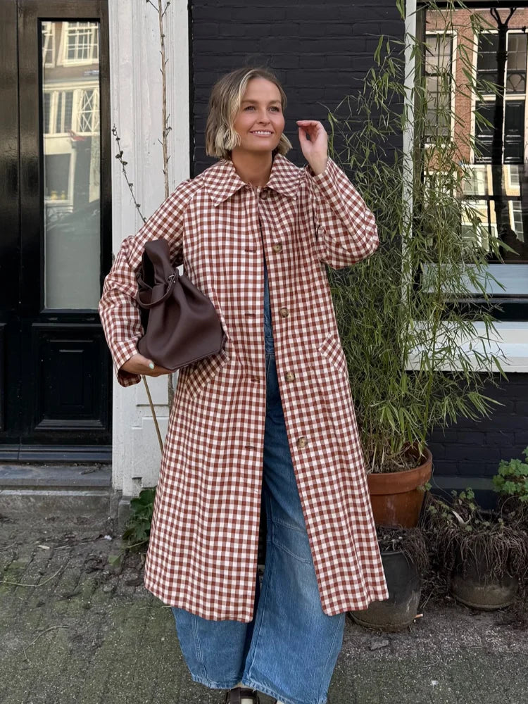 Rosamund Gingham Trench Coat