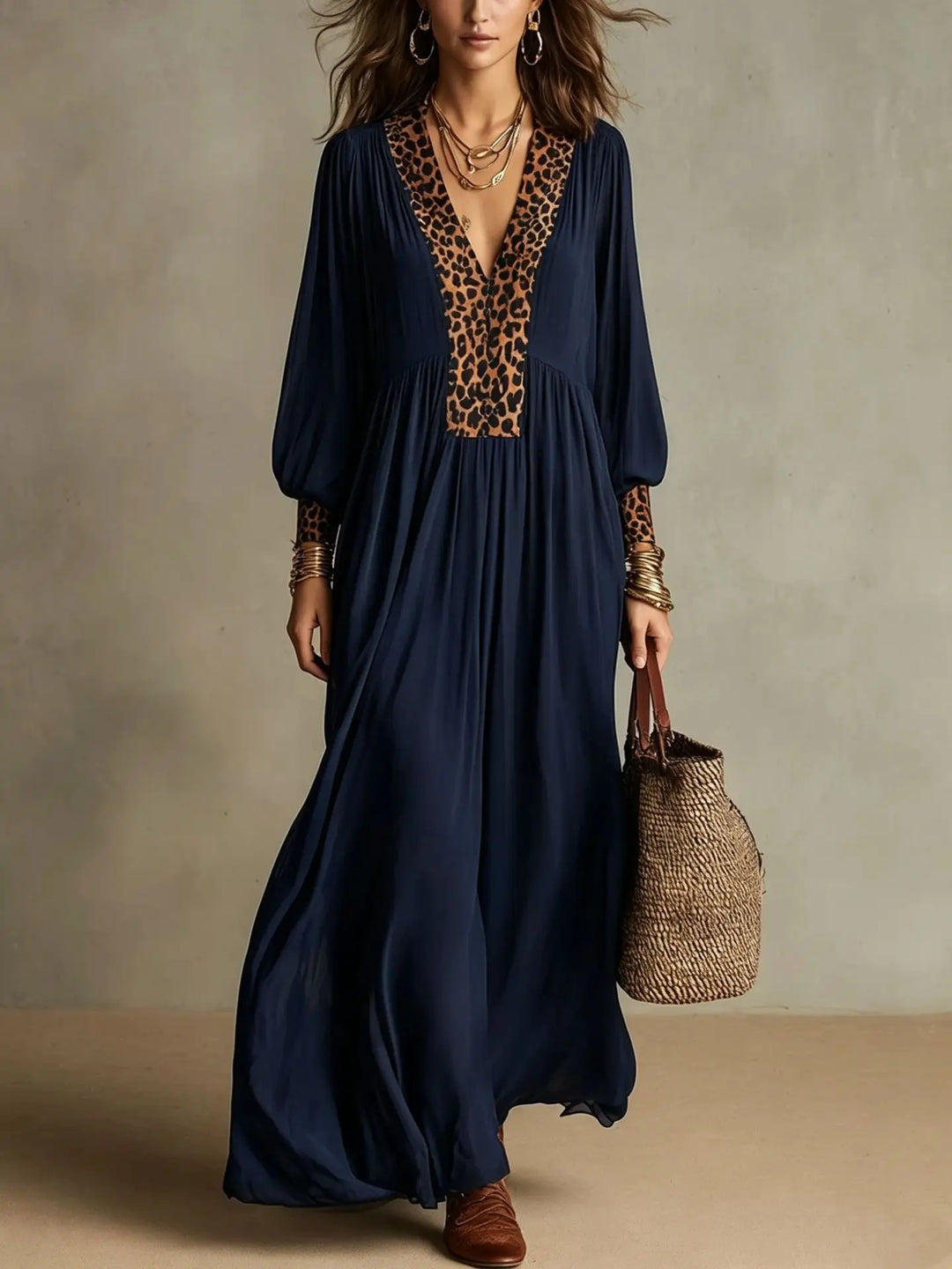 Eliana Leopard Maxi Dress