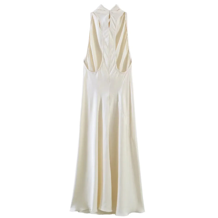 Breanna Satin Halter Maxi Dress
