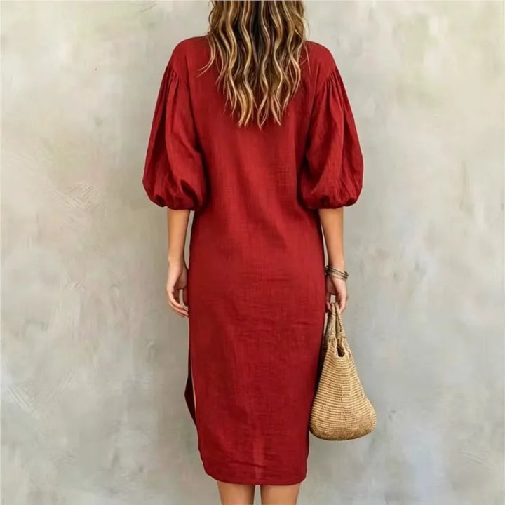 Teodora Balloon Sleeve Midi Dress