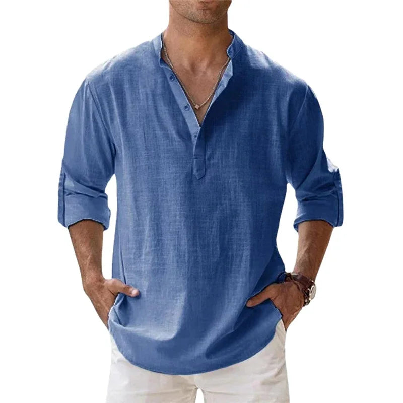 Ethan Long Sleeve Henley Shirt