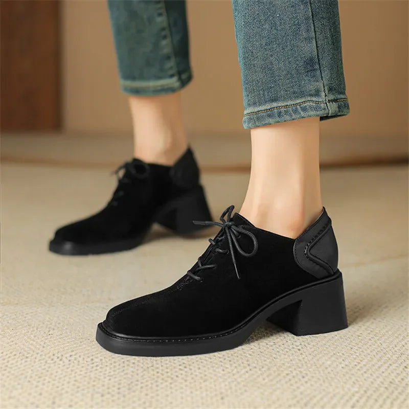 Harper Suede Block Heel Loafers